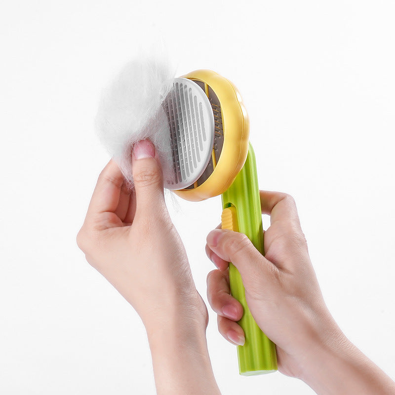 Brosse Tournesol autonettoyante pour chiens et chat