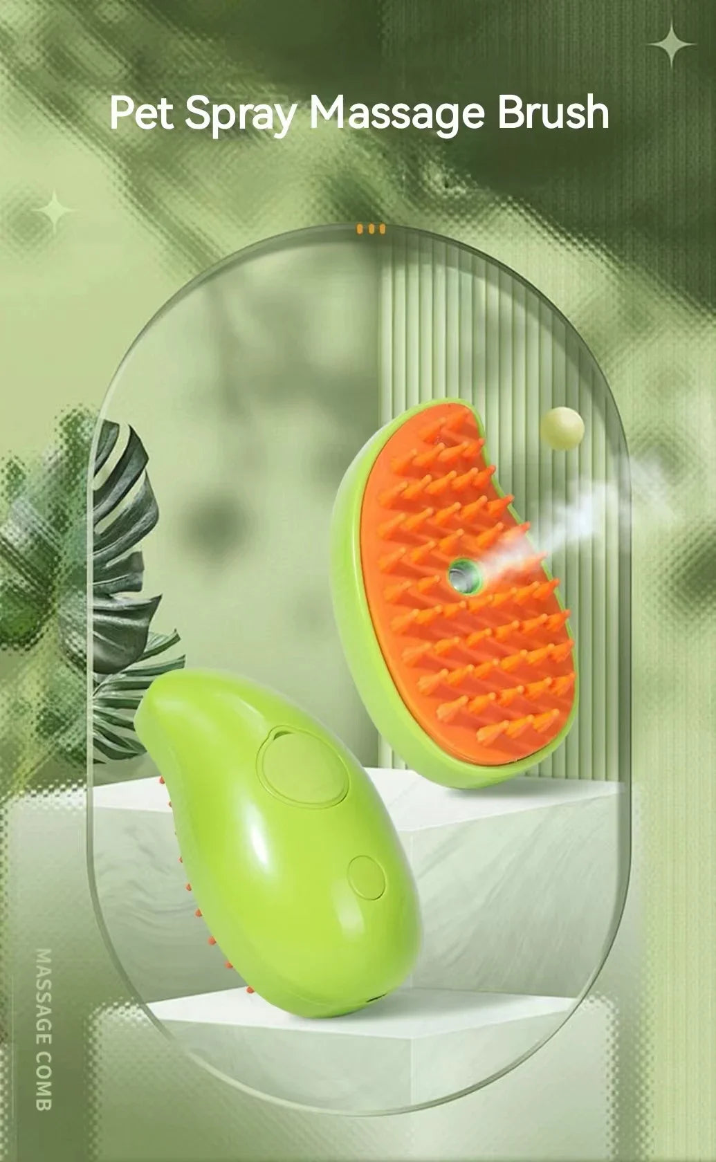 Brosse haut de gamme avec diffuseur, sensation de bien être garantie pour votre animal